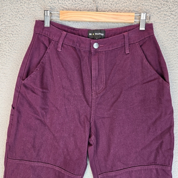 BP. + Wildfang Womens Jeans Sz 8 Purple Denim Utility Cargo Slight Barrel Leg - Picture 2 of 11